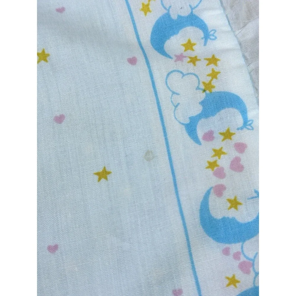 Vintage Care Bears Pillowcase Sham Bedtime Handmade Ruffle Trim 80s Celestial